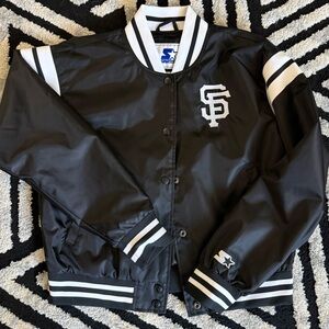 STARTER Black and White Varsity Jacket